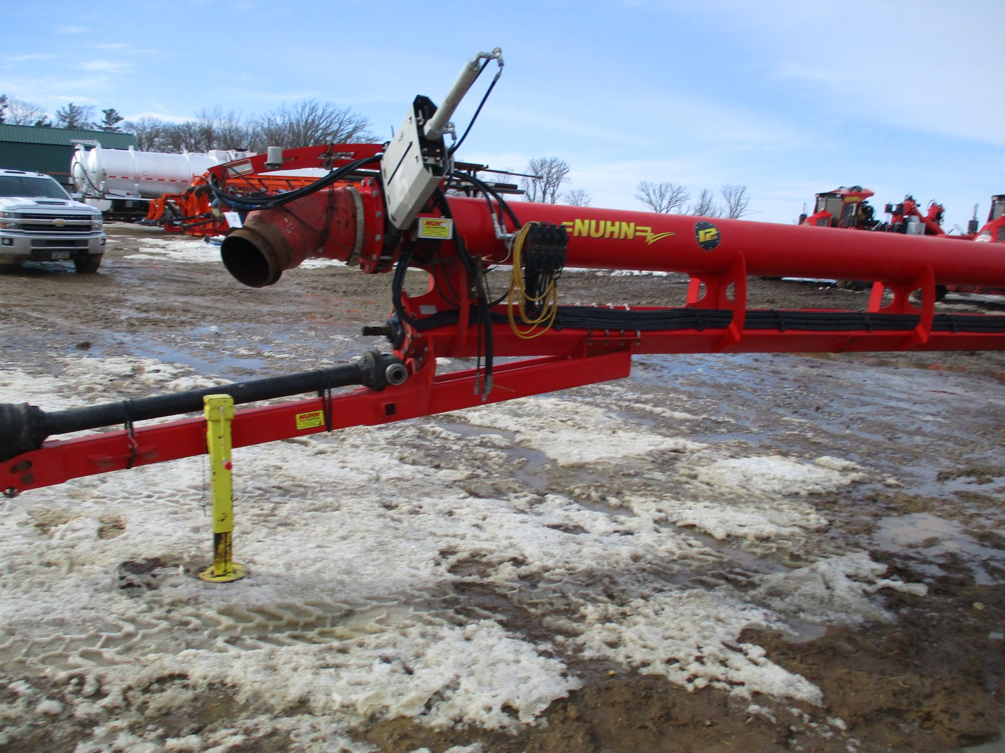 2021 Nuhn Mod 0738, 12" x 58' Lagoon pump, dual wheels w/wings, remote control, white iron sand