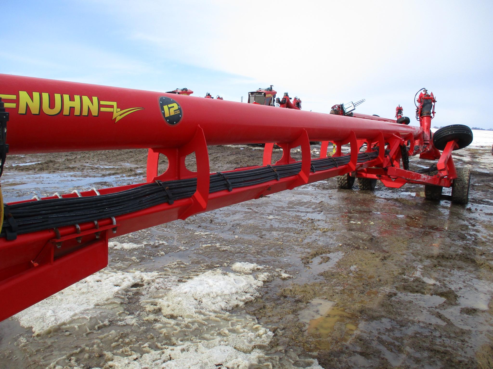 2021 Nuhn Mod 0738, 12" x 58' Lagoon pump, dual wheels w/wings, remote control, white iron sand