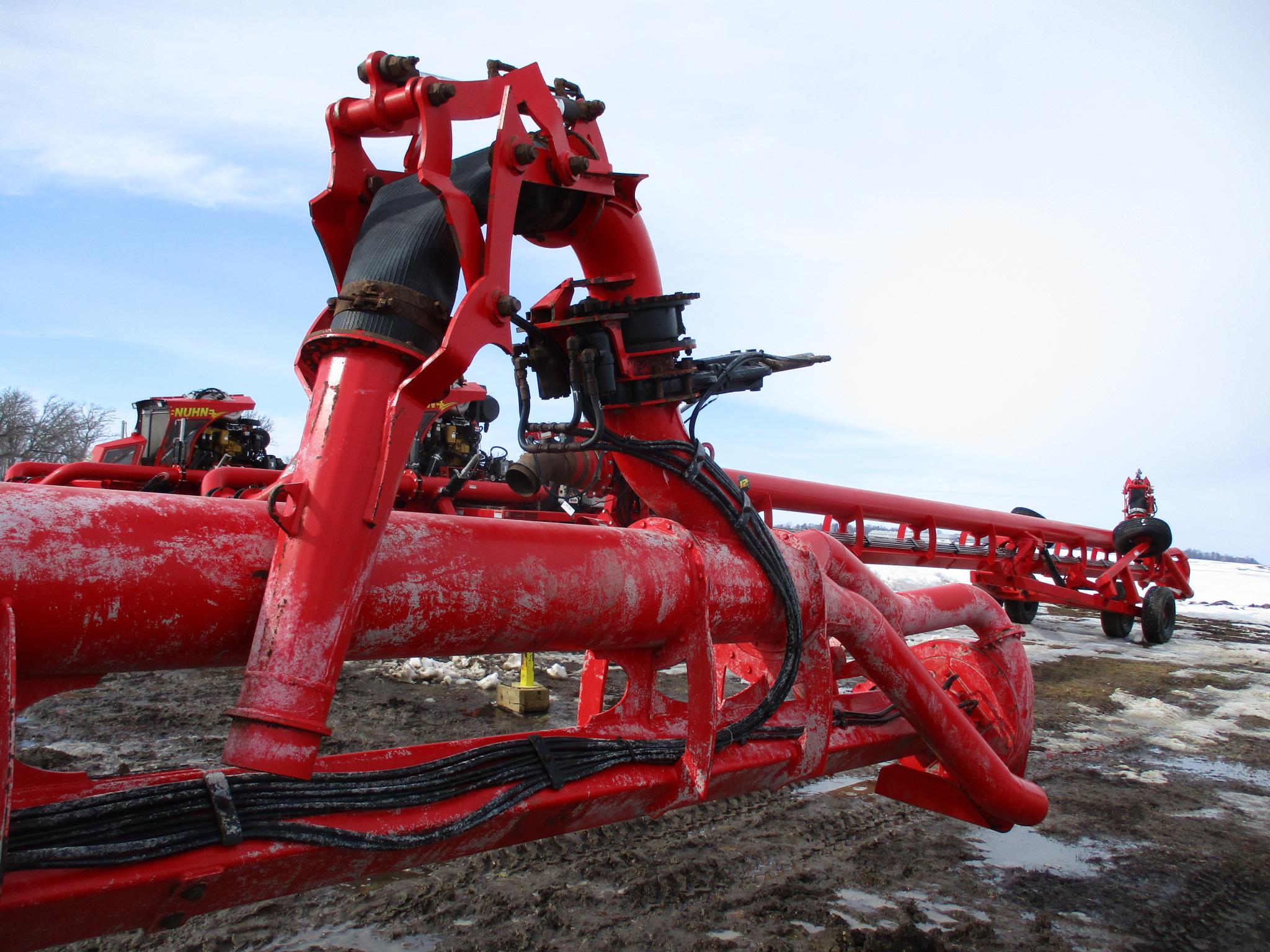 2021 Nuhn Mod 0738, 12" x 58' Lagoon pump, dual wheels w/wings, remote control, white iron sand