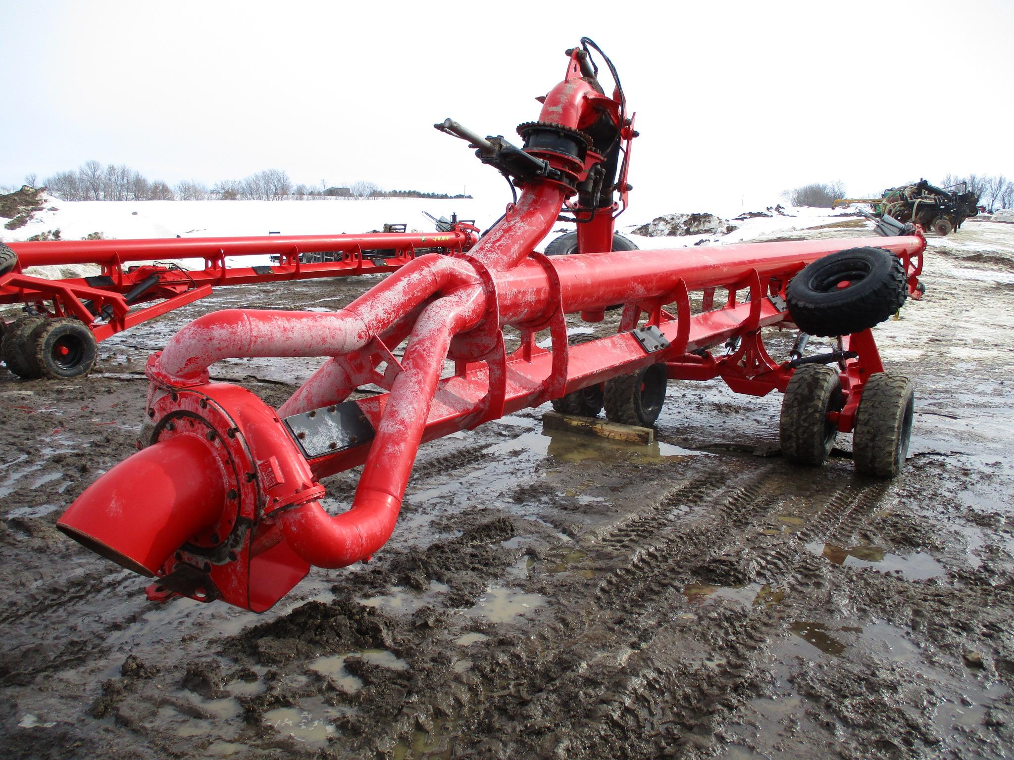 2021 Nuhn Mod 0738, 12" x 58' Lagoon pump, dual wheels w/wings, remote control, white iron sand