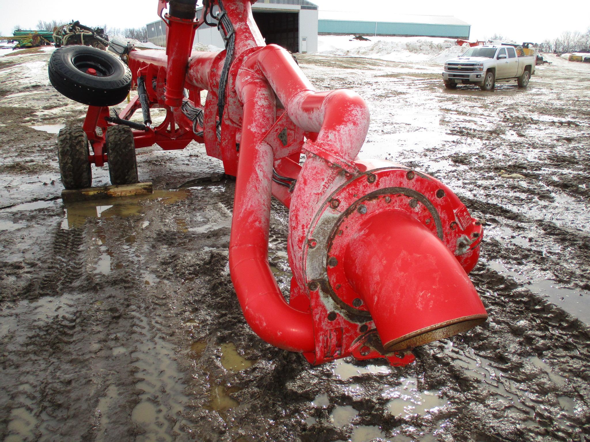 2021 Nuhn Mod 0738, 12" x 58' Lagoon pump, dual wheels w/wings, remote control, white iron sand