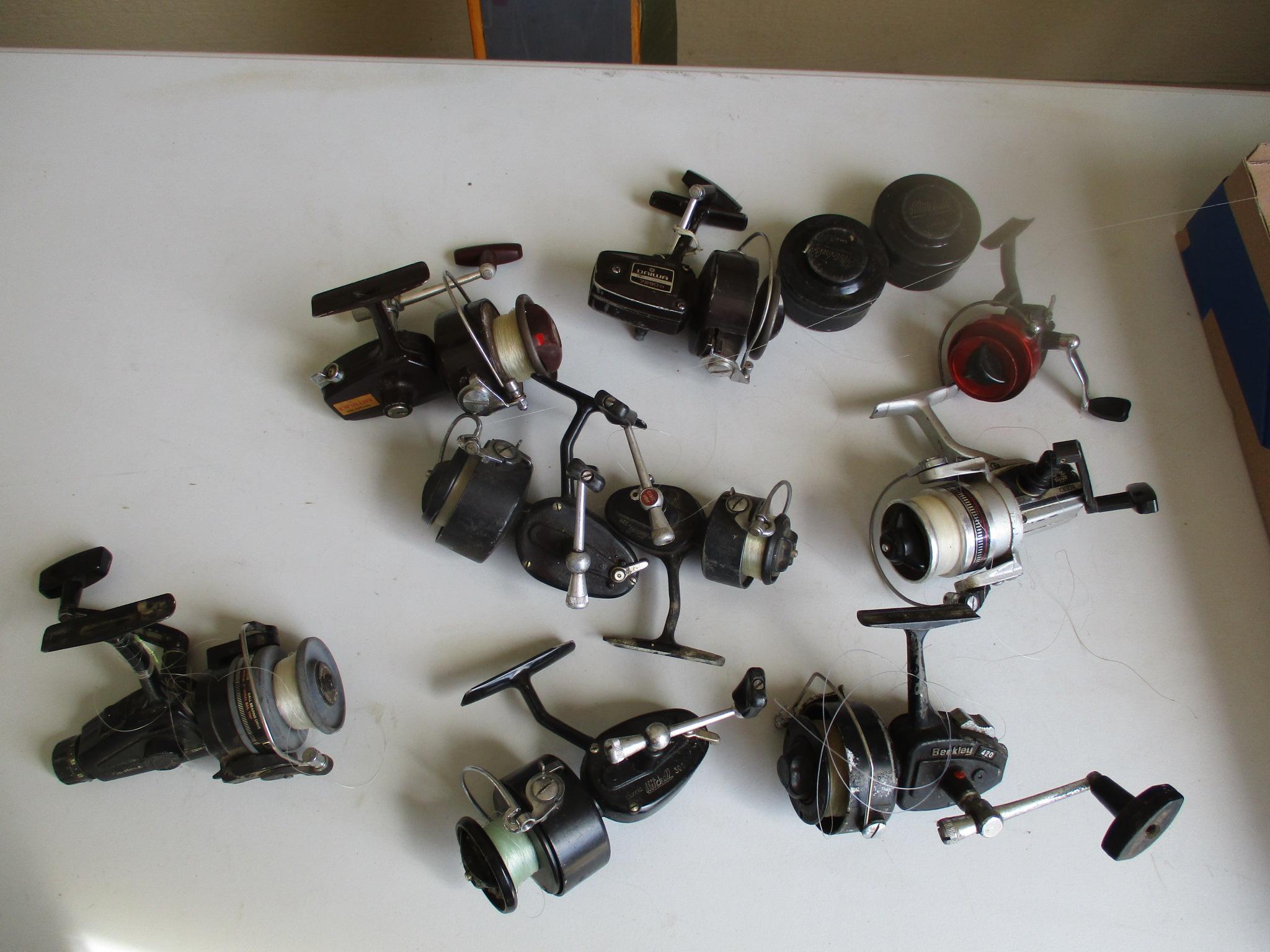 Assrt of reels, Daiwa, Mitchell, Berkley