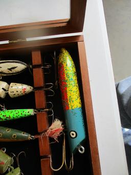 Assrt of MN folk art lures in display case