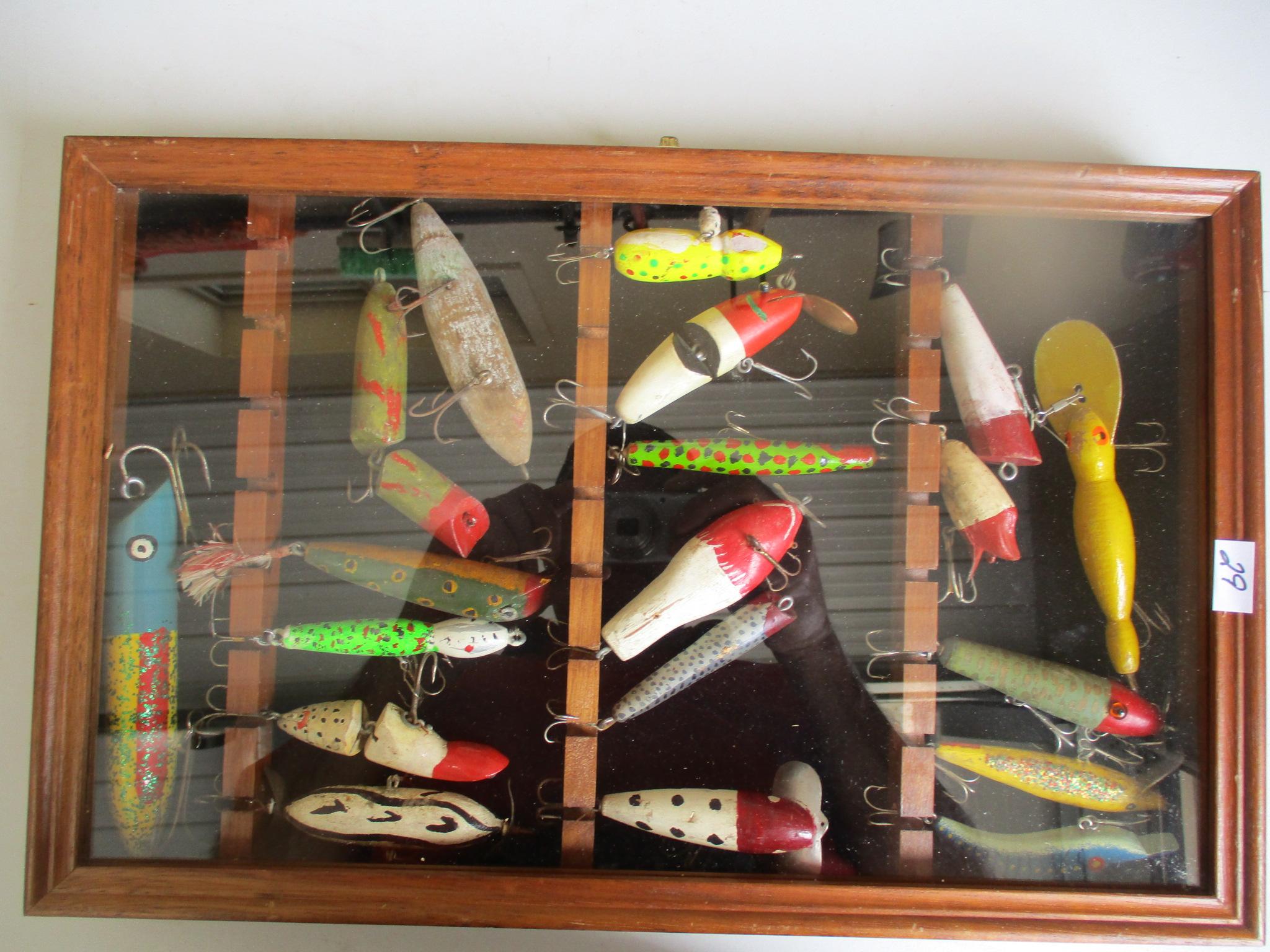 Assrt of MN folk art lures in display case