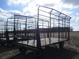 9' x 16' Metal bale wagon w/JD 1065A running gear