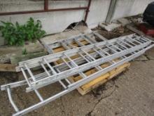 (2) 16' Alum extension ladders, 4' step ladder