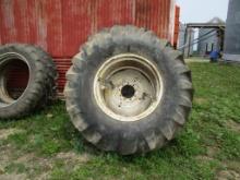 (2) 24.5 - 32 tires & rims