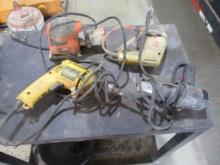 2 drills, heat gun and palm sander