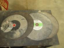 2 14'' chop saw cutoff blades and 1 12''