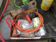 trailer hitch, oil can, drill bits and misc.