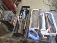 saws, wood clamp, misc. tools