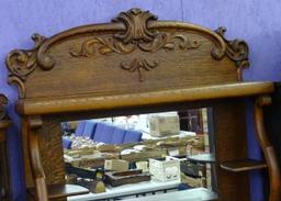 Vintage Highback Buffet w/Mirror Heavy Carvings