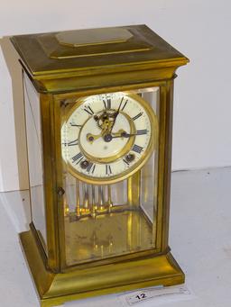Ansonia Brass Clock Escape Movement-Porcelain Dial