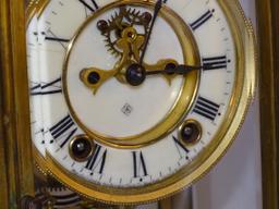 Ansonia Brass Clock Escape Movement-Porcelain Dial