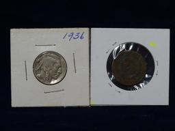 4 Buffalo Nichols & 1 2 Cent Coin
