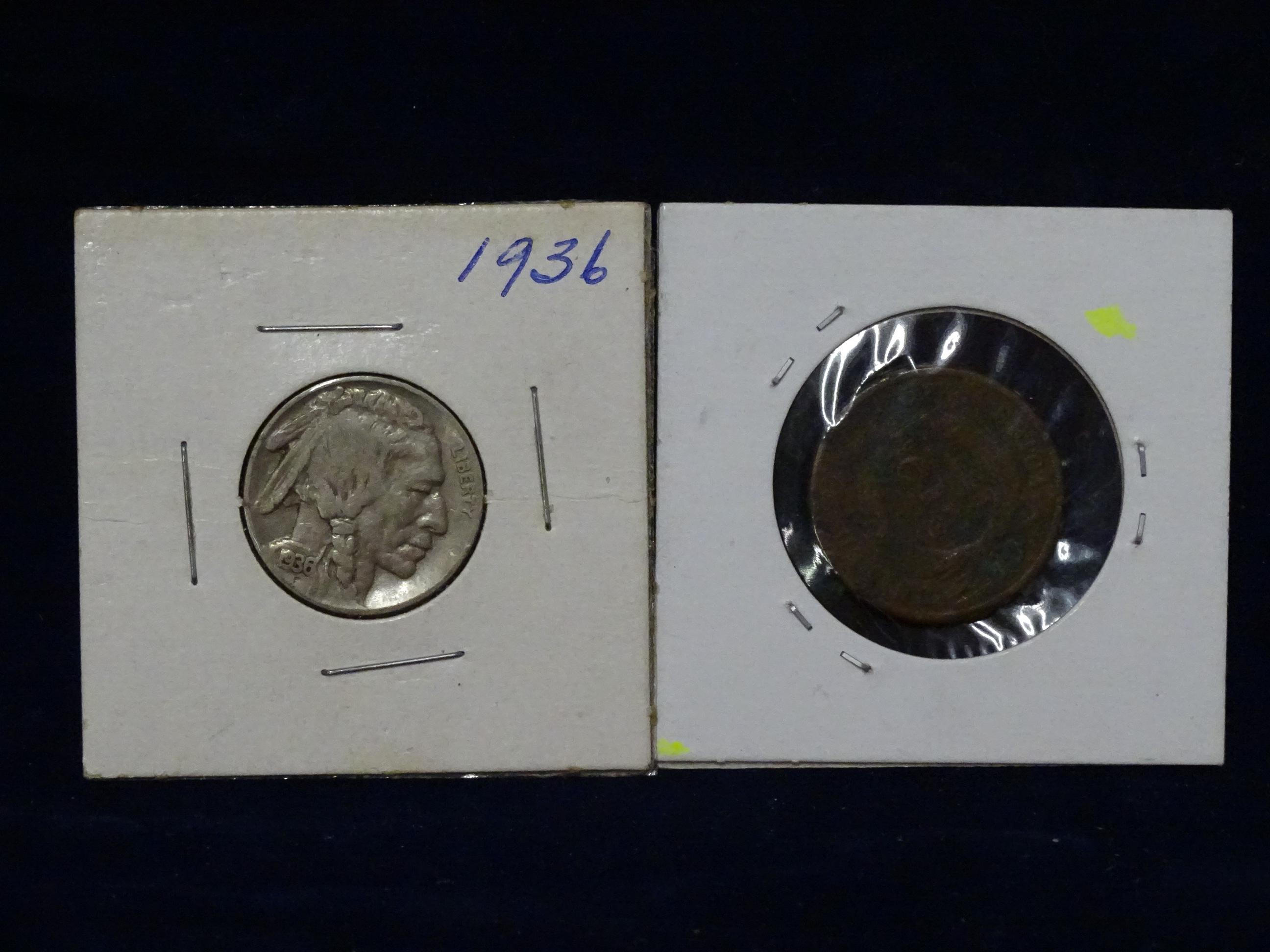 4 Buffalo Nichols & 1 2 Cent Coin