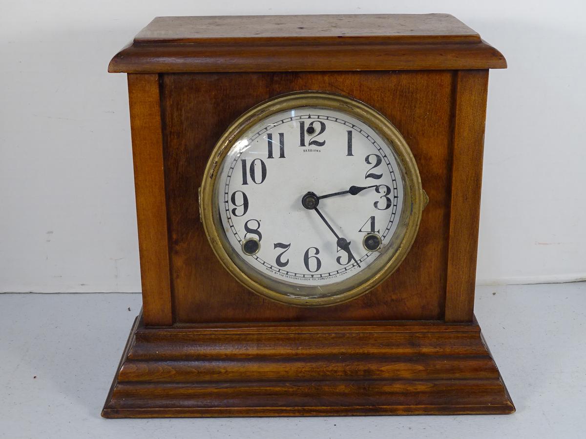 Sessions Mantel Clock 10 by 10 Oak Case