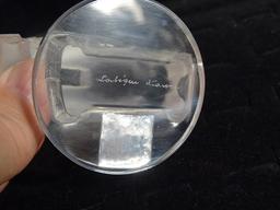 LALIQUE FROSTED CRYSTAL "RAZORBACK" PAPERWEIGHT