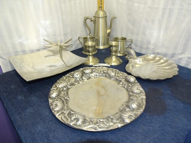 Collection of 8 Psc. of Pewter