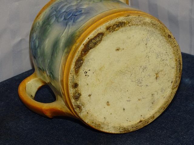 RosevilleGrape Pitcher 6" Embossed 1915 unmarked