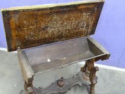 Walnut Victorian Sewing Stool