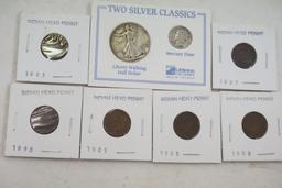 LOT OF 8 MISC COINS