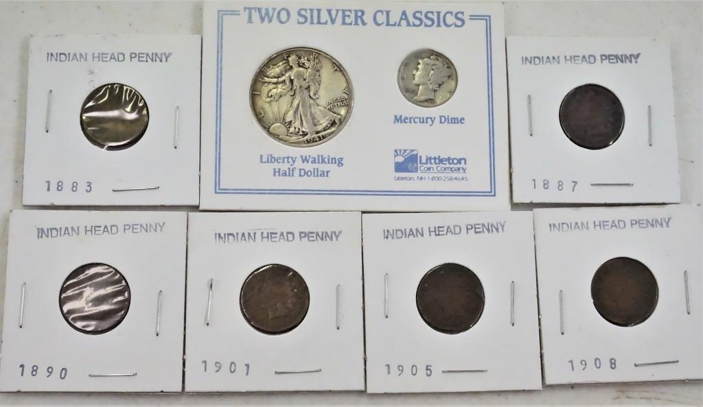 LOT OF 8 MISC COINS