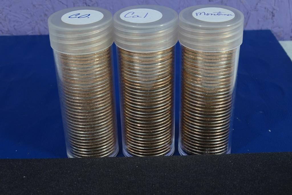 3 ROLLS UNC STATE QTRS CO,MT,CAL