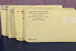 5 US Mint UNC Coin Sets:1971,72,73,76,78