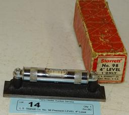 L.S. Starrett Co. No. 98 Precision LEVEL 4" Level