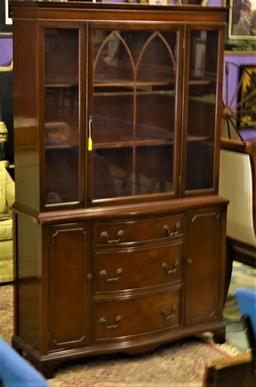 SMALL MAHOGANY BREAKFRONT 45X 15 X 73" CLEAN