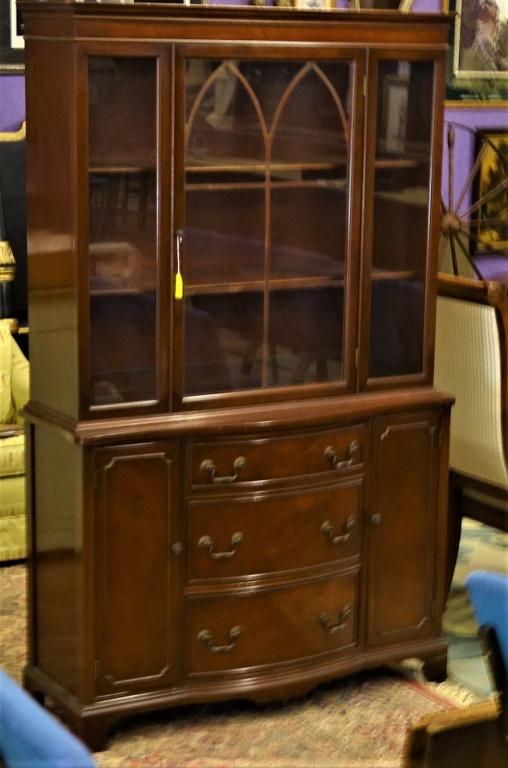 SMALL MAHOGANY BREAKFRONT 45X 15 X 73" CLEAN