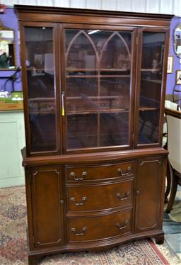 SMALL MAHOGANY BREAKFRONT 45X 15 X 73" CLEAN