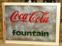 COCA COLA FOUNTAIN SIGN 31" X 23"