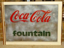 COCA COLA FOUNTAIN SIGN 31" X 23"