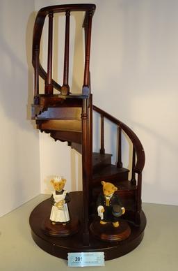 DEPATMENT 56 STAIRCASE AND TWO BEARS