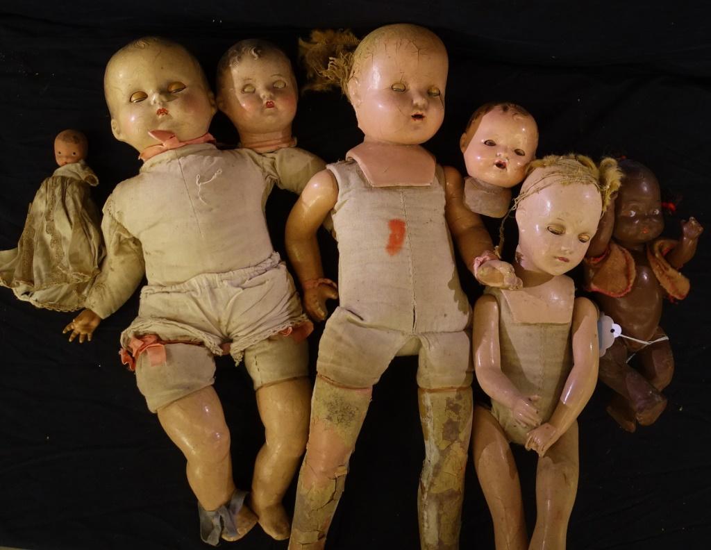 LOT OF OLD COMPOSITION DOLLS