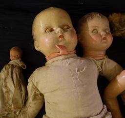 LOT OF OLD COMPOSITION DOLLS