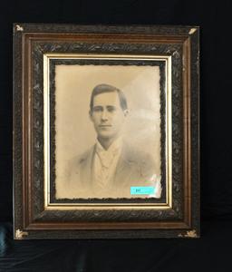 LARGE VINTAGE PHOTO AND FRAME