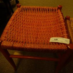 2 WOVEN NESTING STOOLS