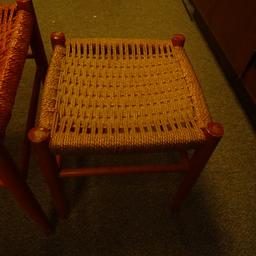 2 WOVEN NESTING STOOLS