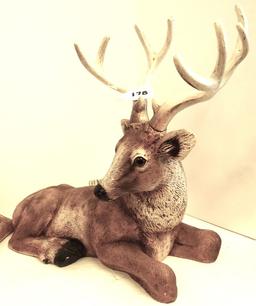 LARGE CAST DEER & DOE 15" LONG 14" HIGH