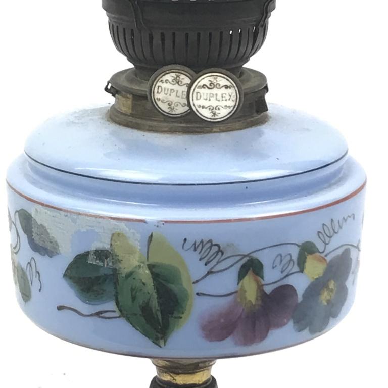 ANTIQUE OIL/KEROSENE LAMP DOUBLE BURNER METAL BASE