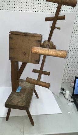 EARLY YARN WINDER / FLEX WHEEL VERY PRIMITIVE