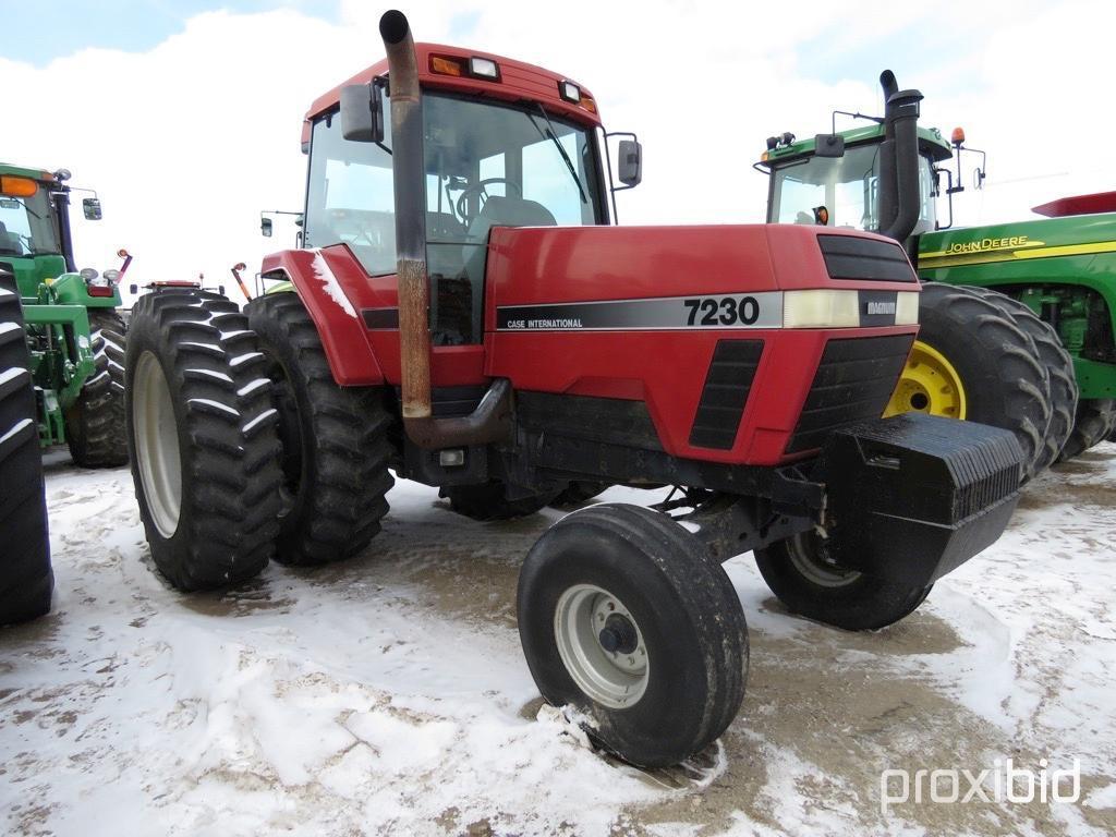 92641- CASE IH 7230 TRACTOR, 2WD, CAH W/HUB DUALS, FRONT WEIGHTS, 3PT, PTO, 4 HYDRAULIC, 7368 HRS