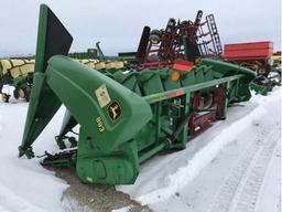 92688- JOHN DEERE 893 8 ROW 30" CORN HEAD, STANDARD DECK AND ROLLS, DOUBLE DRIVE, #697001