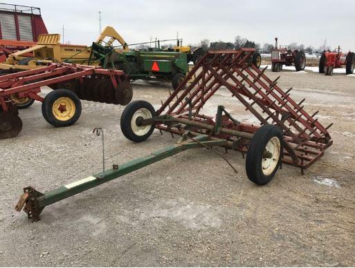 93140- BRILLION 18' SPIKE HARROW, 5 BAR, VERY NICE CONDITION