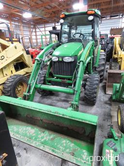 93777- JD 4720 TRACTOR, W/400 CX LOADER, CAH, 3PT, PTO, 623 HRS SHOWING, HYDRO, 4X4, DSL, 2007 YEAR