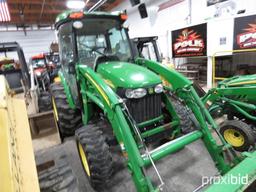 93777- JD 4720 TRACTOR, W/400 CX LOADER, CAH, 3PT, PTO, 623 HRS SHOWING, HYDRO, 4X4, DSL, 2007 YEAR