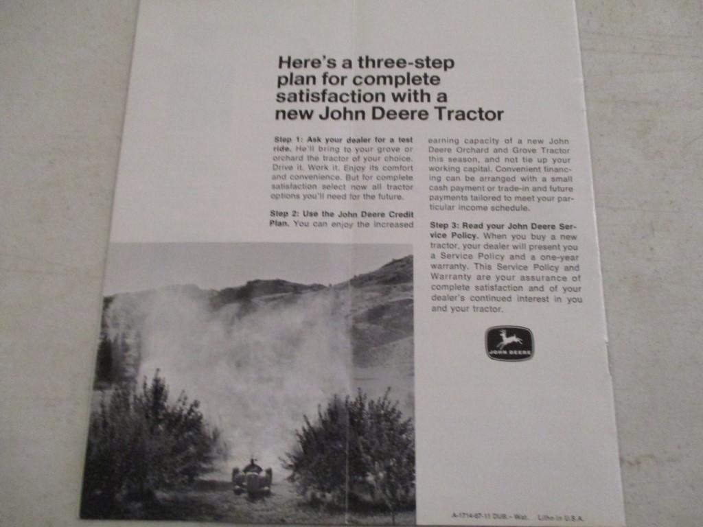 86460- 1967 JD GROVE AND ORCHARD TRACTORS